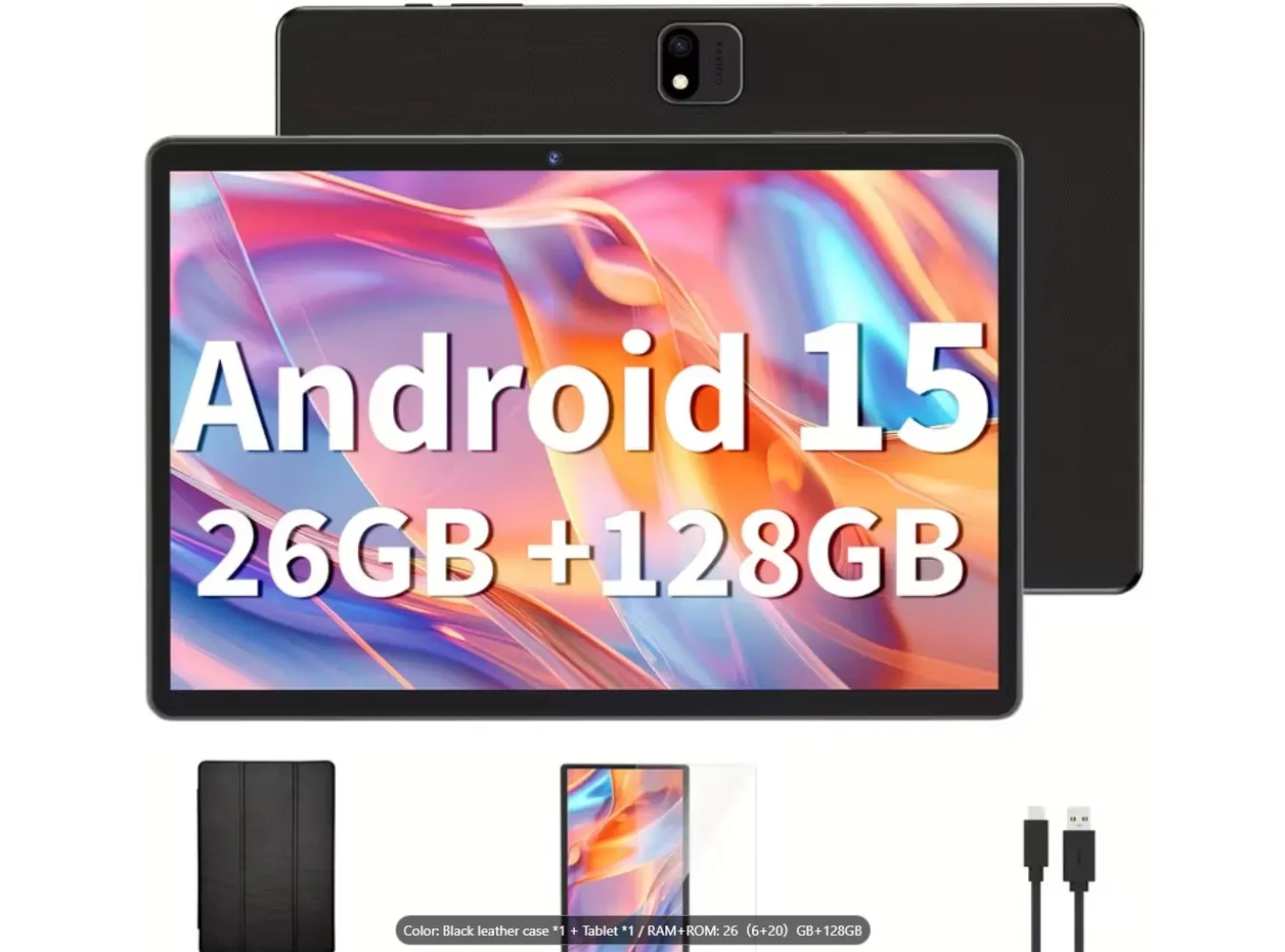 10.1-Inch  Android 15 Tablet 26/128GB with Case