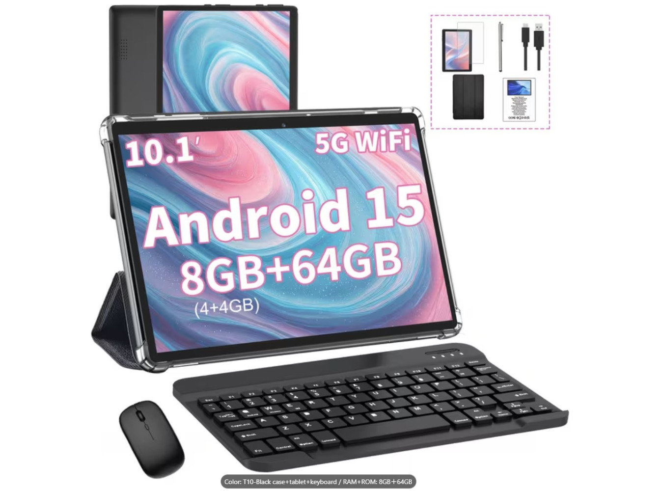 10.1-Inch Android 15 Tablet 12/64GB (Keyboard/Mouse/Case) 10.1-Inch Android 15 Tablet 12/64GB (Keyboard/Mouse/Case)