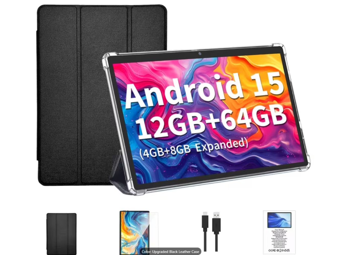 10.1-Inch Android 15 Tablet 12/64GB with Case 10.1-Inch Android 15 Tablet 12/64GB with Case