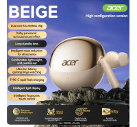 ACER HiFi True Wireless Stereo Earbuds [Beige Color]