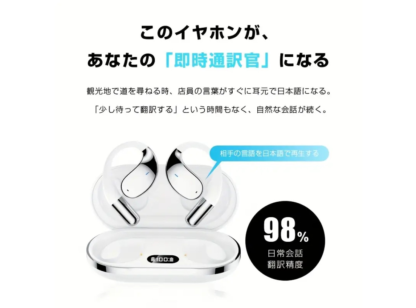 Intelligent Translation Earbuds with ENC [WhiteColor]