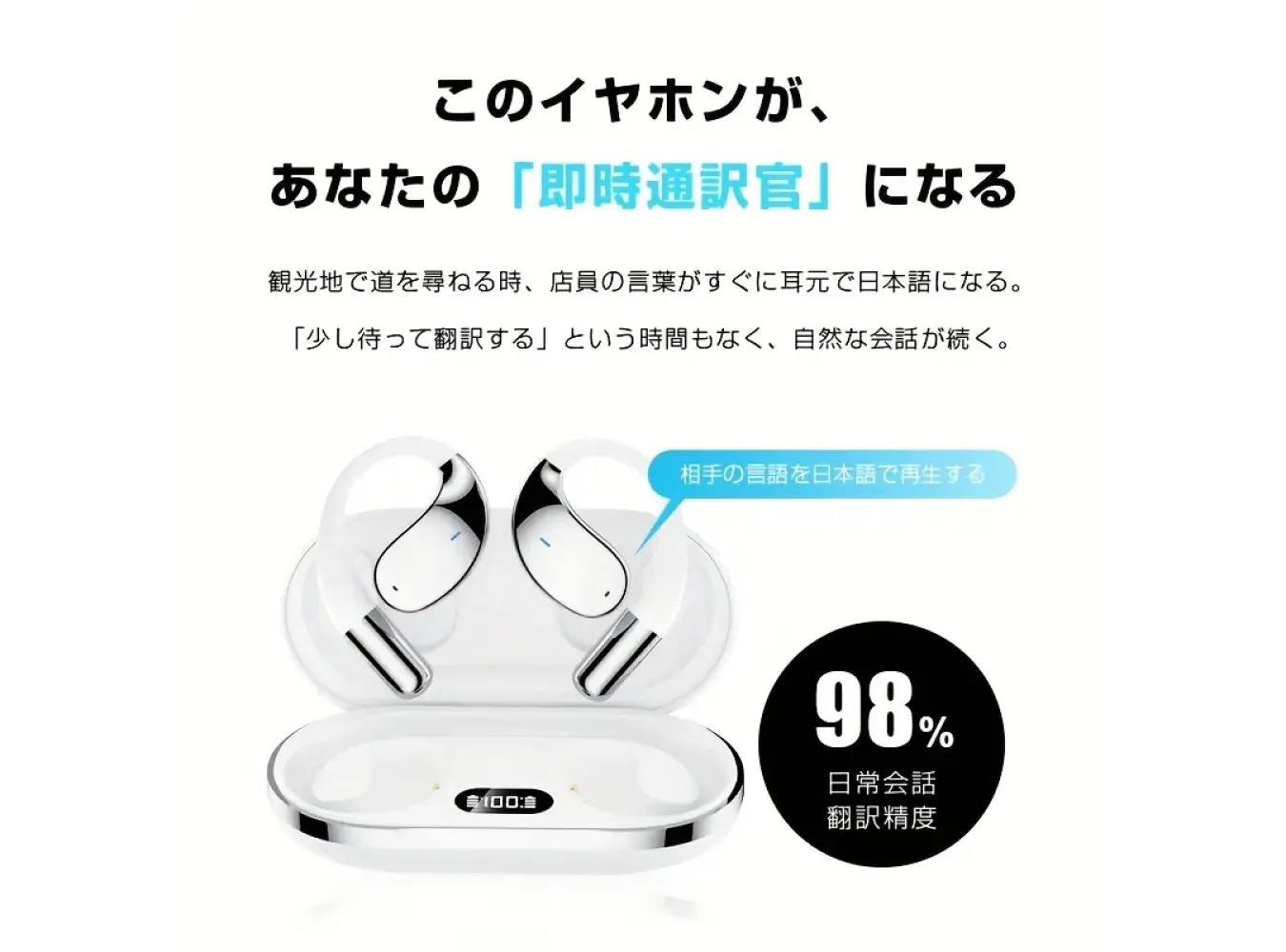 Intelligent Translation Earbuds with ENC [WhiteColor]