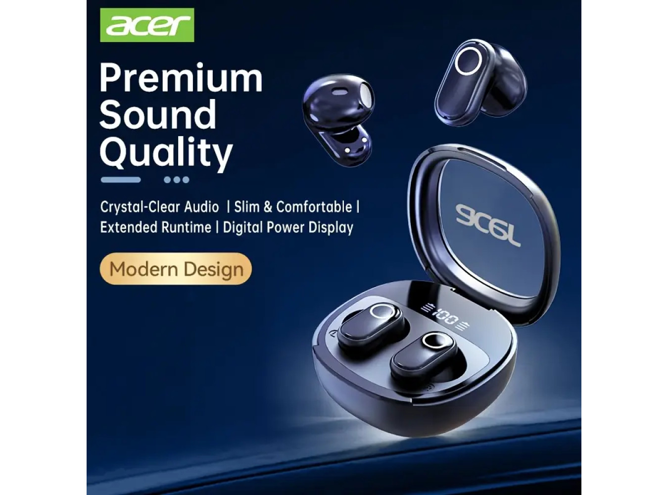 Acer 2025 TWS Earbuds [Black Color]