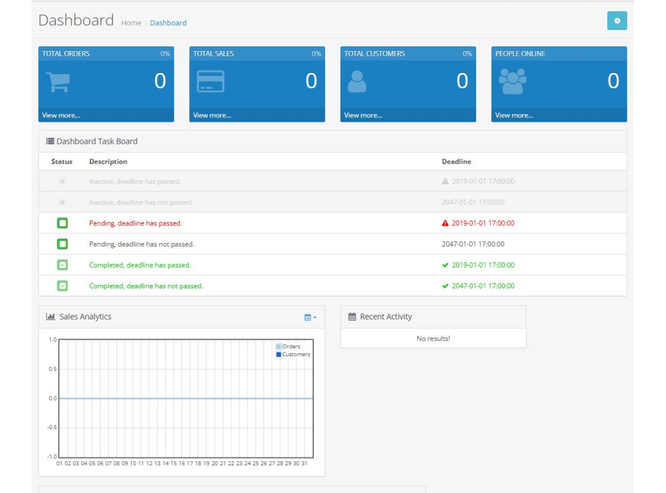 Dashboard Tasks To-Do List