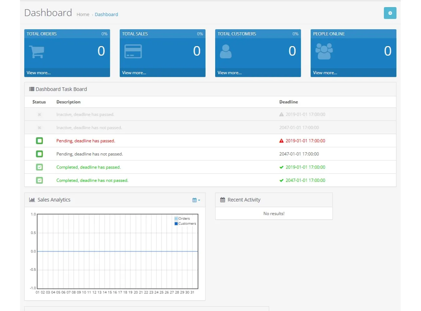 Dashboard Tasks To-Do List