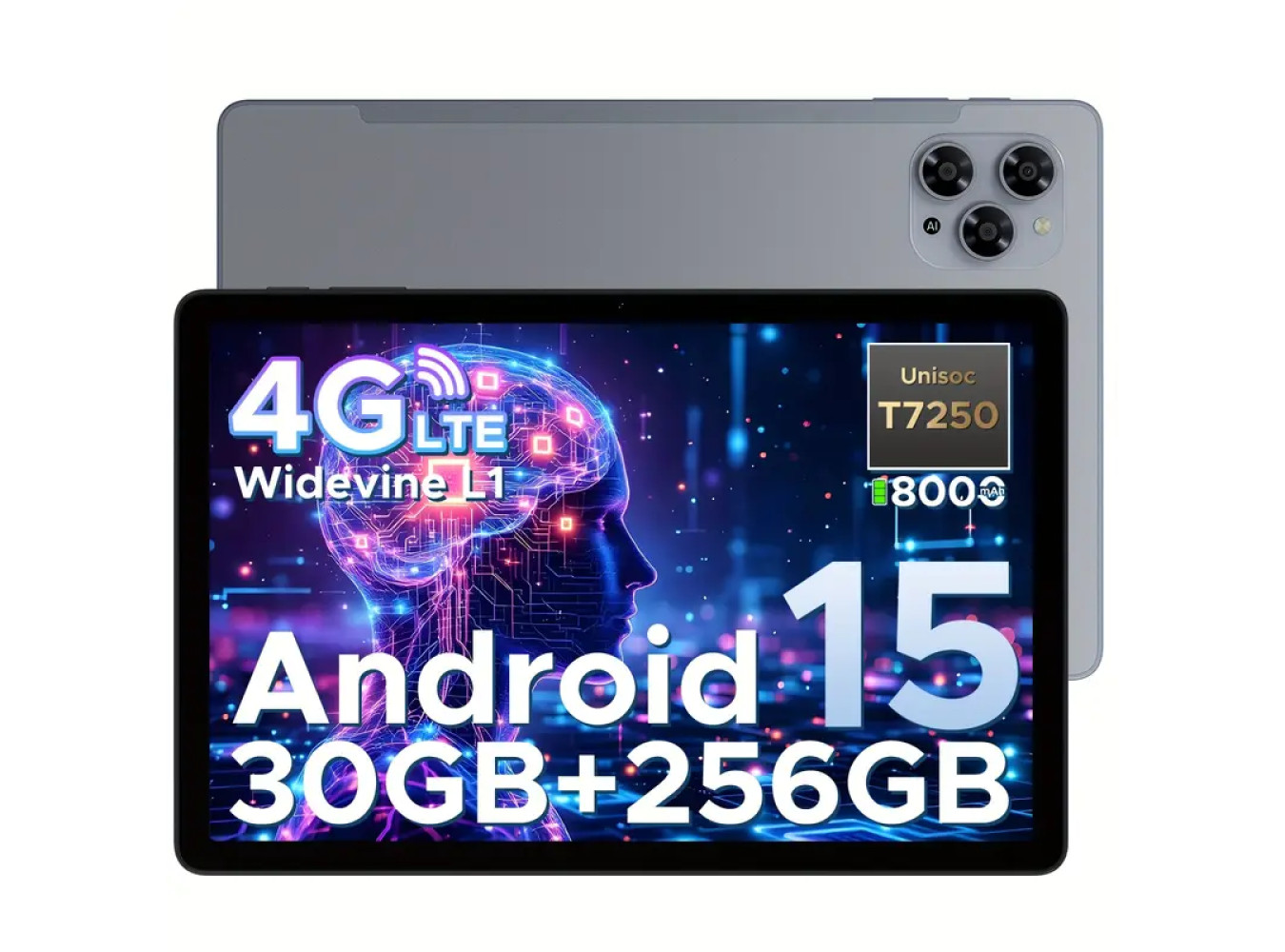 Android 15 11-Inch 30GB RAM (6+24) + 256GB Grey