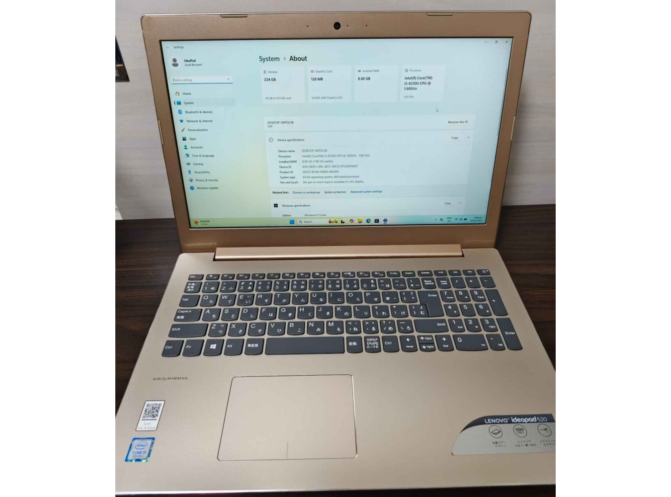 Lenovo Ideapad 520 - Intel i5 8th Gen, 8GB/240GB Lenovo Ideapad 520 - Intel i5 8th Gen, 8GB/240GB