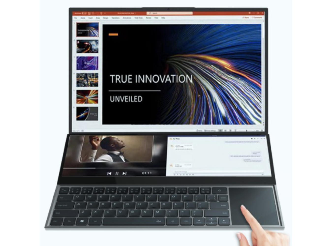 Custom Made 16" 14" Dual Screen Laptop, 16" HD Main Screen + 14" FHD Touch Sub Screen