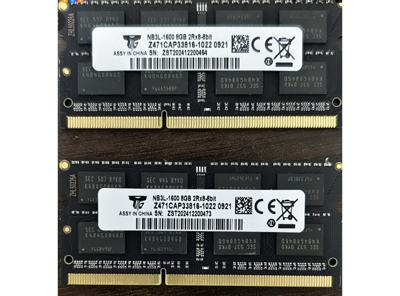 OEM laptop DDR3 8gb x 2 = 16gb ram