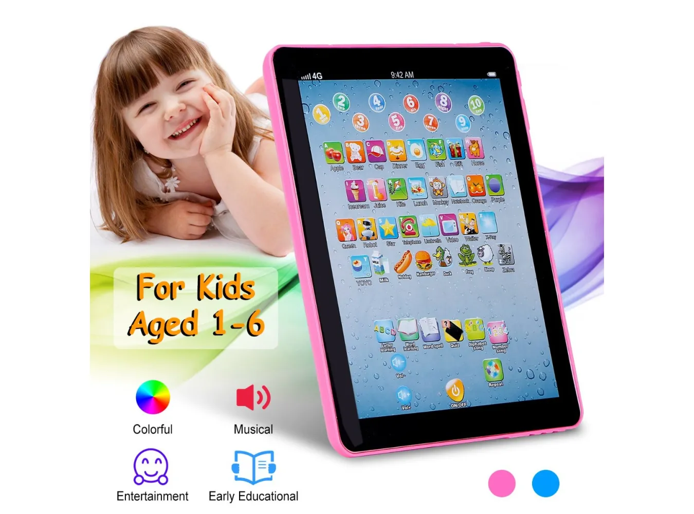 Baby Learning Tablet Educational Mini Pads Toys Touch Learn Toddler Tablet For ABC Numbers Words Gift For Boys Girls Aged 1-6 Year Old Kids Baby Learning Tablet Educational Mini Pads Toys Touch Learn Toddler Tablet For ABC Numbers Words Gift For Boys Girls Aged 1-6 Year Old Kids