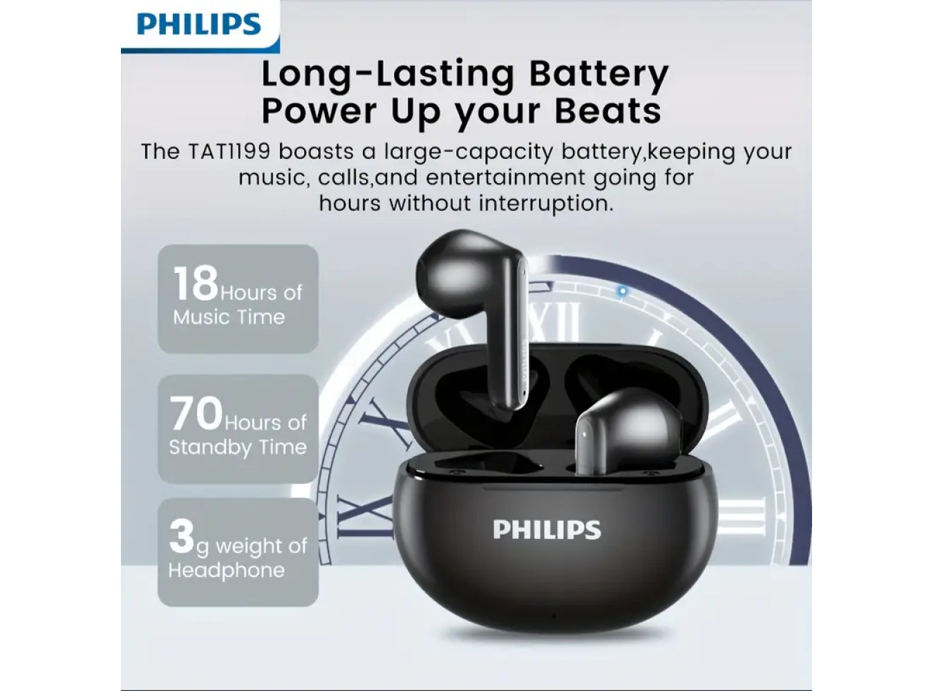 Philips Earphones with ANC [Black Color]