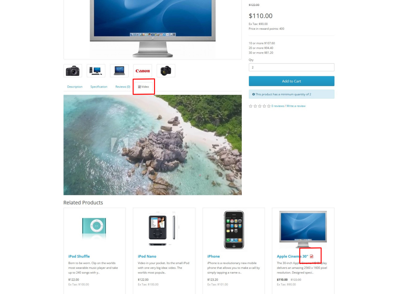 Extra Product and Video Tabs with Admin Memo