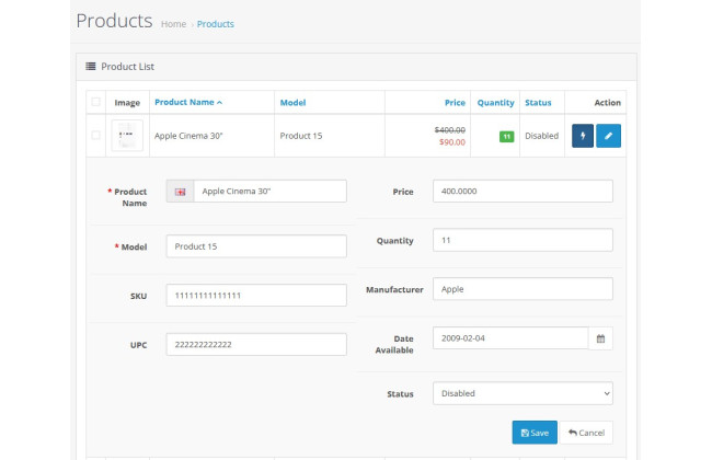 Quick Product Editor