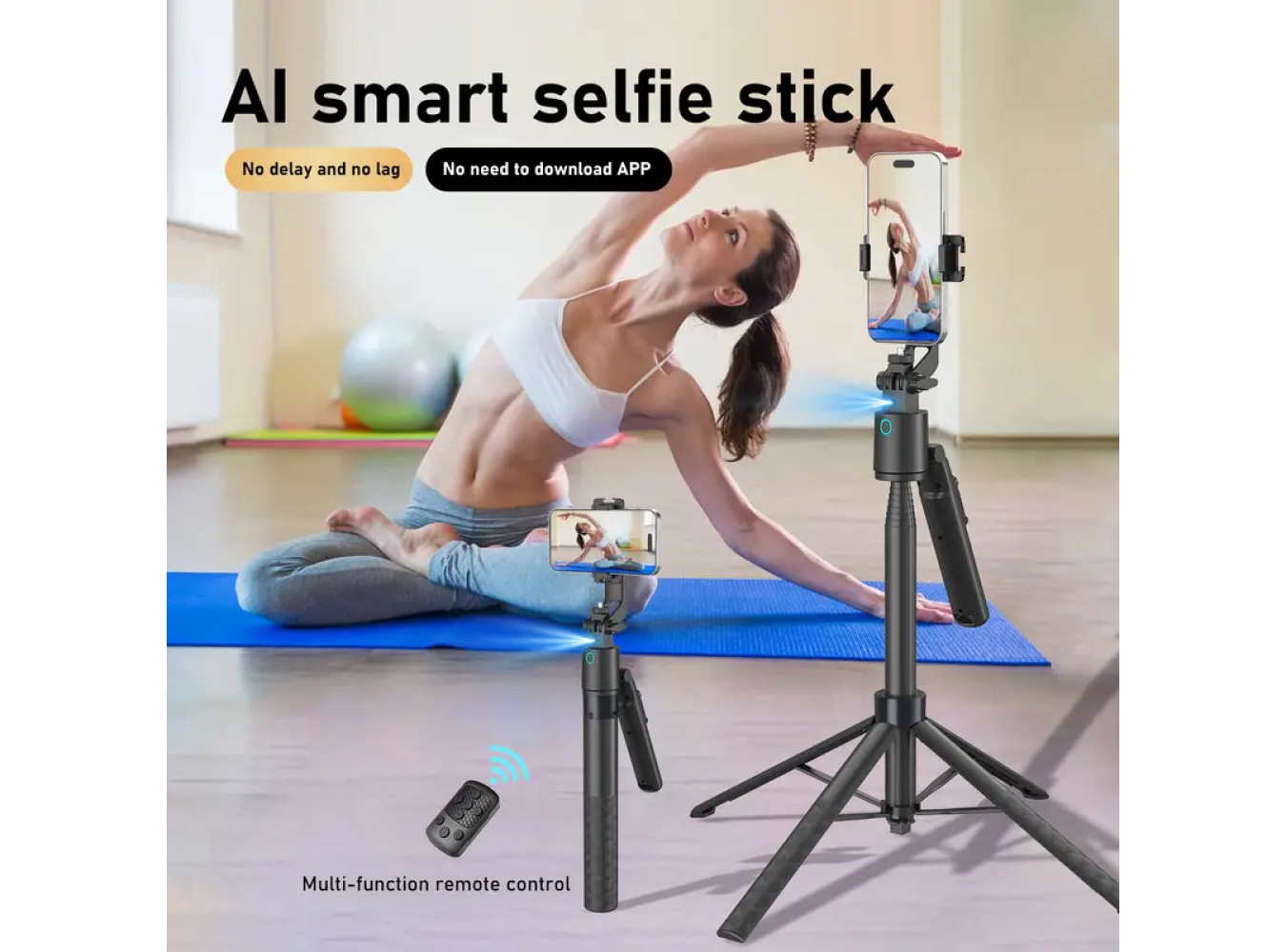 360° Rotating Selfie Stick