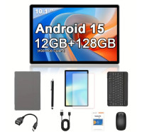 Tablet 2in1, 10.1-inch IPS Display Android 15 [Grey Color]