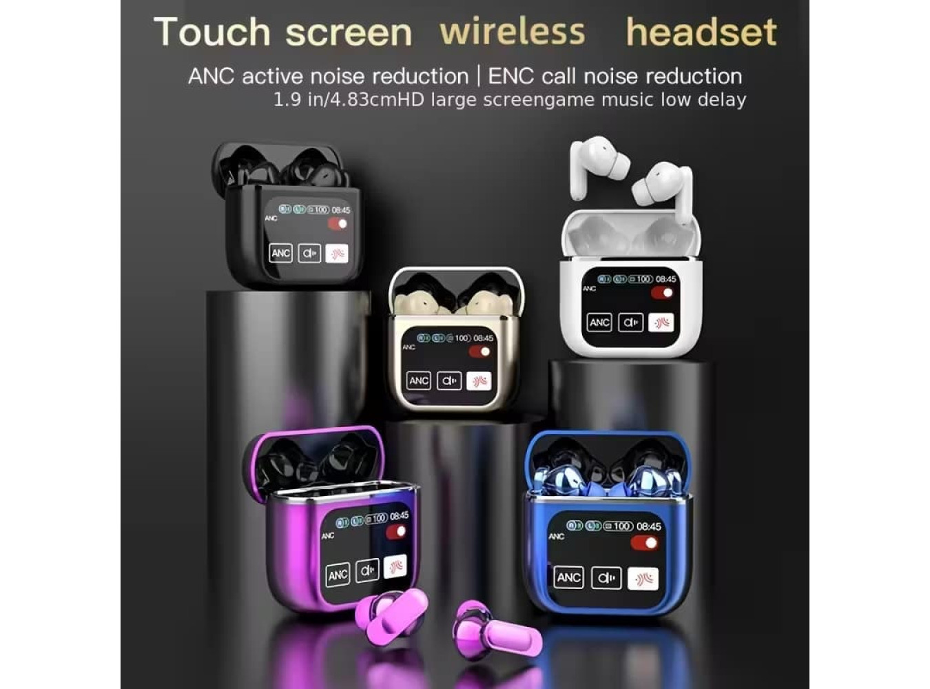 Touch Screen Wireless Headset [White] 
